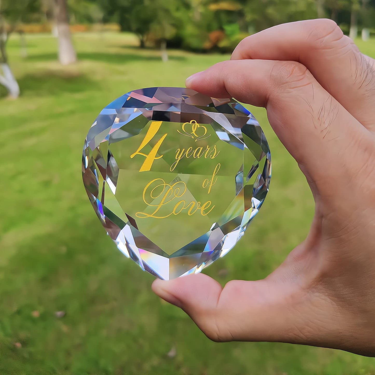 4 Year Anniversary Crystal Gifts For Husband Wife Boyfriend Or Girlfriend, Cute 4Th Wedding Anniversary Valentines Day Romantic Gifts For Her Him Funny Four Anniversary Marriage Presents For Couple