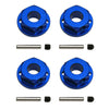 Team Associated 91171 Aluminum Wheel Hexes - 4x4, Blue, Durable Metal Design