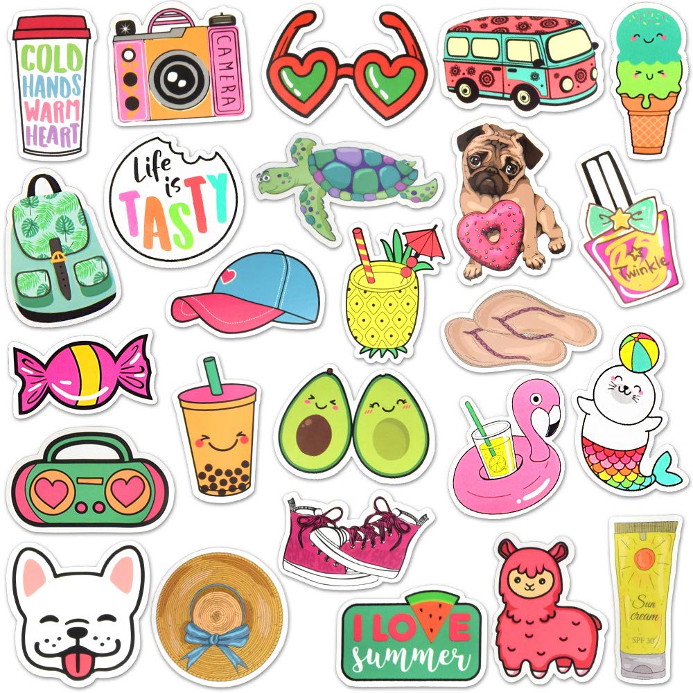 Summer Beach Kids Stickers For Water Bottles Waterproof Stickers Cute Girl Stickers For Hydroflask Computer Stickers For Girls(5