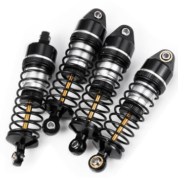 BRKRC Aluminum Front Rear Shocks Absorber RC Damper for Arrma 1/18 Granite Typhon Mojave Grom RC Crawler Upgrade (Black&Silver)