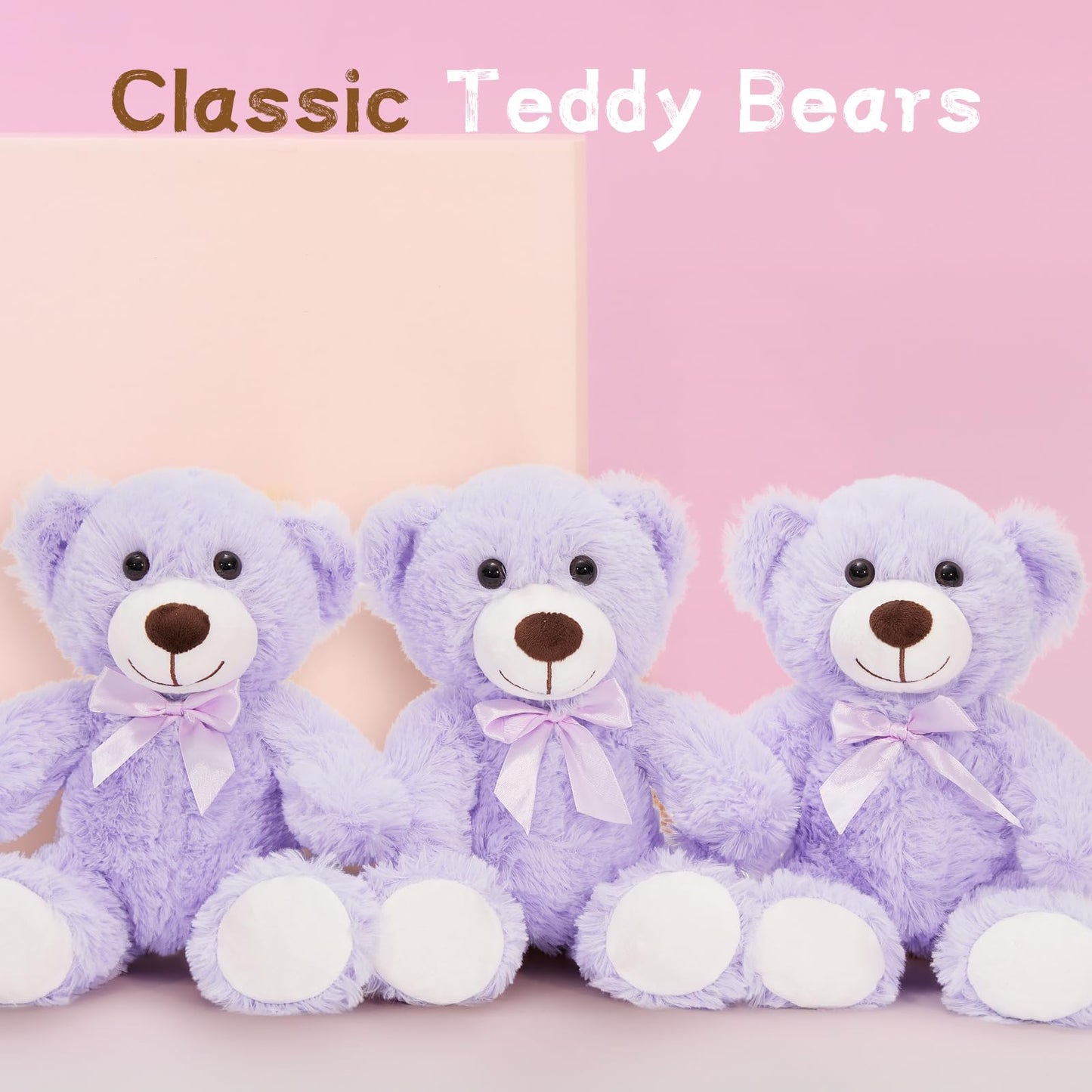 Maogolan Bulk Teddy Bear Baby Shower, 10 Packs Small Teddy Bear Stuffed Animals In Bulk,13.5 '' Small Stuffed Bears Plush For We