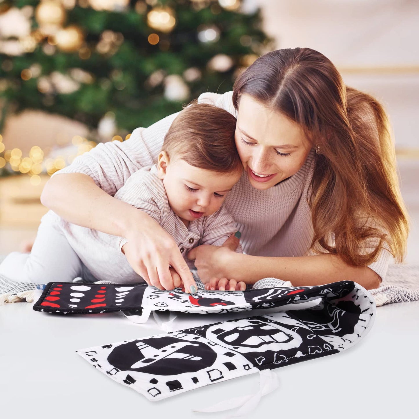 Vicloon Black And White Baby Toys, High Contrast Baby Book For Newborn 0-3 3-6 Months, Infant Tummy Time Toys, Early Education S