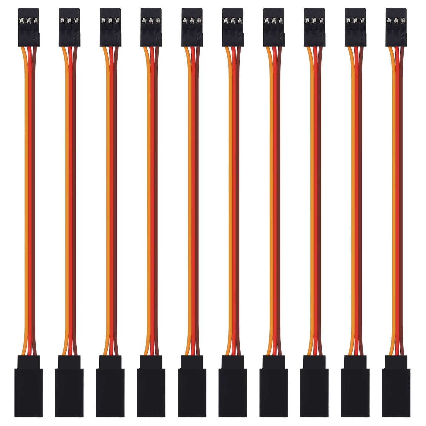 ACEIRMC 10pcs 3-Pin 30cm Servo Extension Cable Cord Female to Male Lead Wire Connector JR for RC Car Airplanes Remote Control