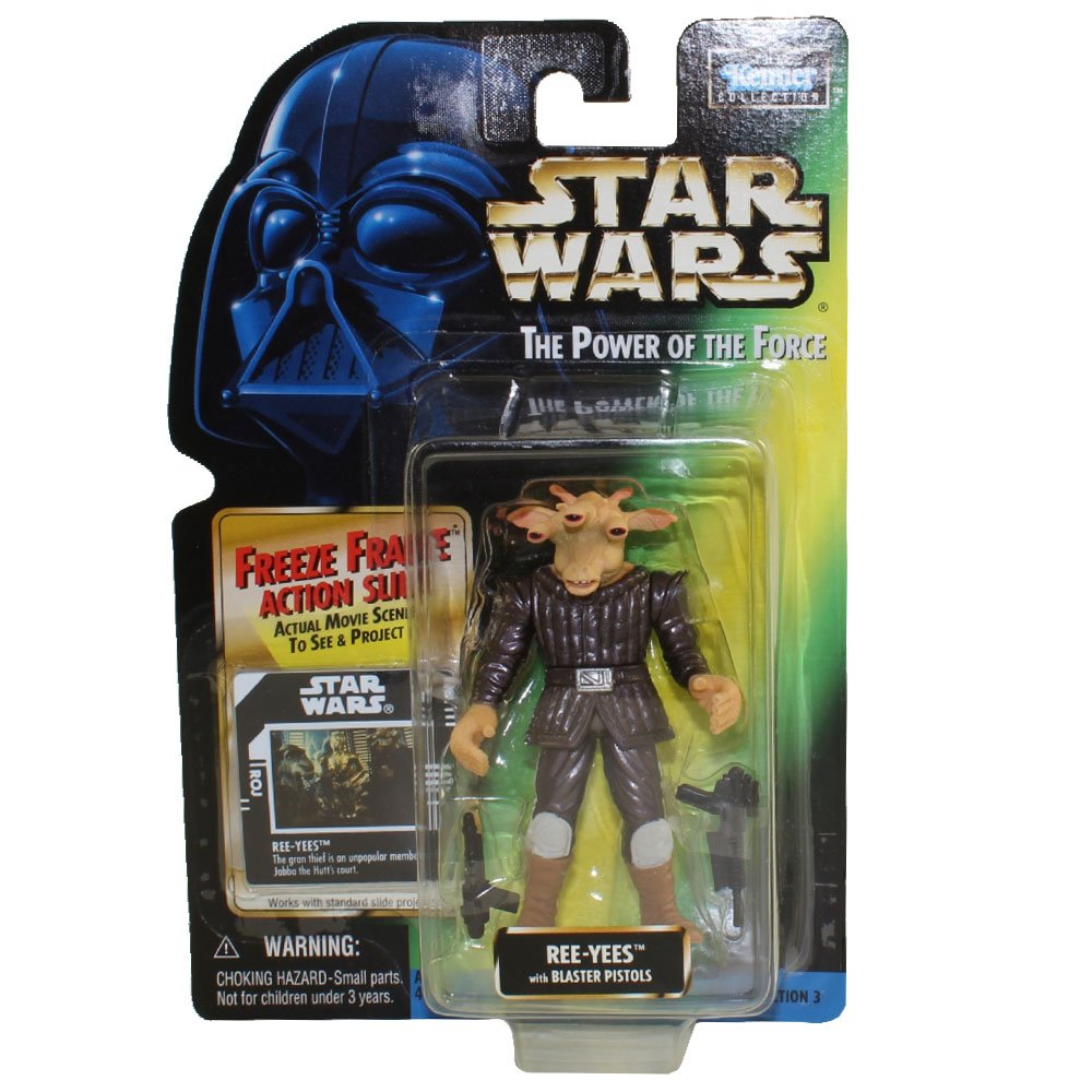 Star Wars The Power Of The Force- Ree- Yees With Blaster Pistols And Freeze Frame Action Slide