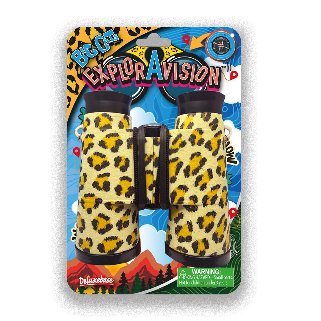 Exploravision - Big Cat Binocular From Deluxebase. Safari Portable And Compact Binoculars For Kids, Educational Animal Explorer