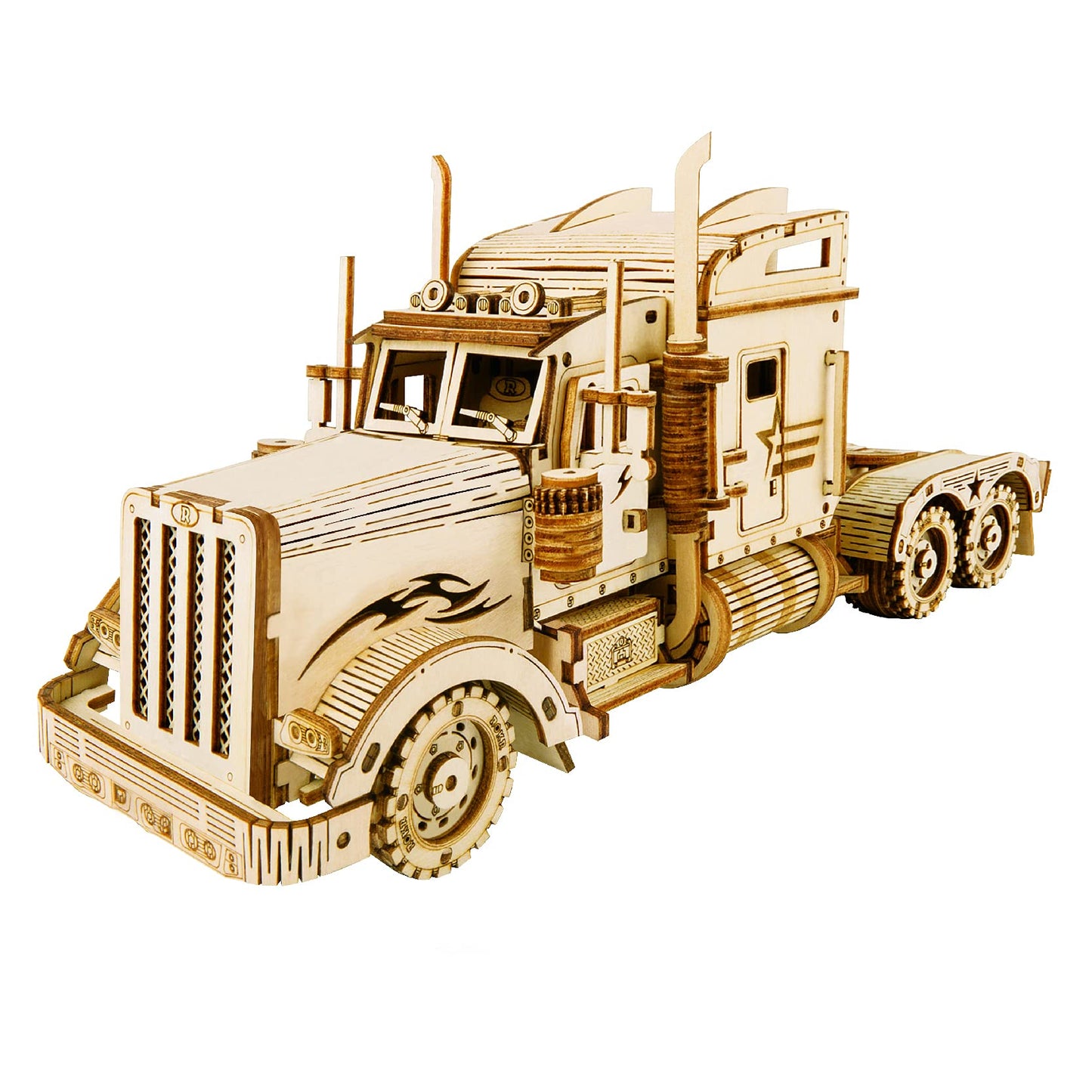 Rowood Model Car Kit To Build,3D Wooden Puzzle, Scale Mechanical Vehicle Model Building Kits, Best Toys Gift For Adults & Teens - Heavy Truck