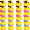 24 Pcs Mini Rubber Ducks With Sunglasses, Rubber Ducks In Bulk Valentine Bathtub Toys For Cruise Valentines Kids Classroom Gift