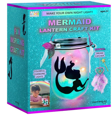 Mermaid Toy Lantern Night Light Craft Kit, Birthday Gifts For Kids, Diy Mermaids Arts And Crafts, Gift For Girls Ages 3 4 5 6 7 8-12 Years, Stem Toys