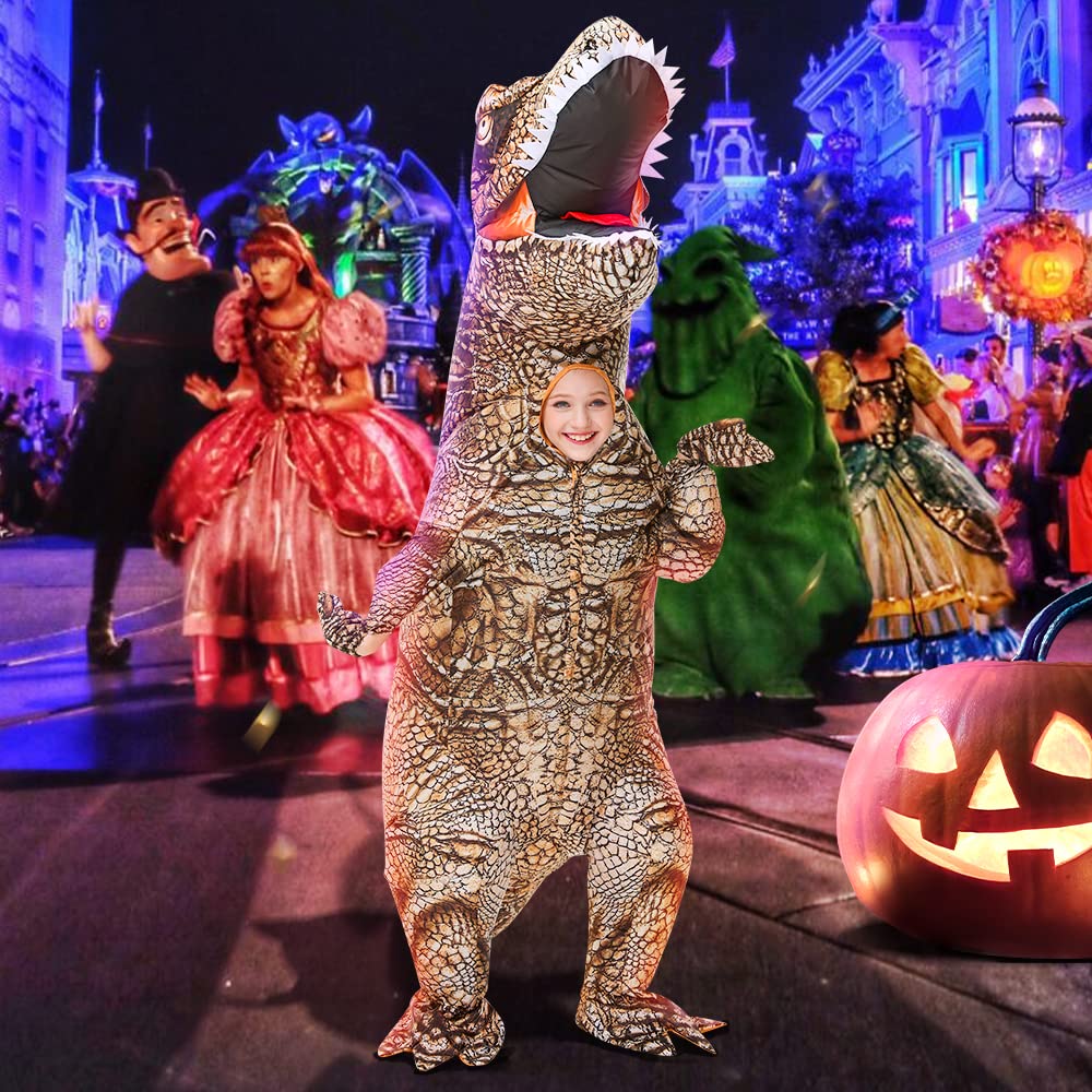 Kooy Inflatable Costume,Halloween T Rex Dinosaur For Kids,Full Body Blow Up Costumes