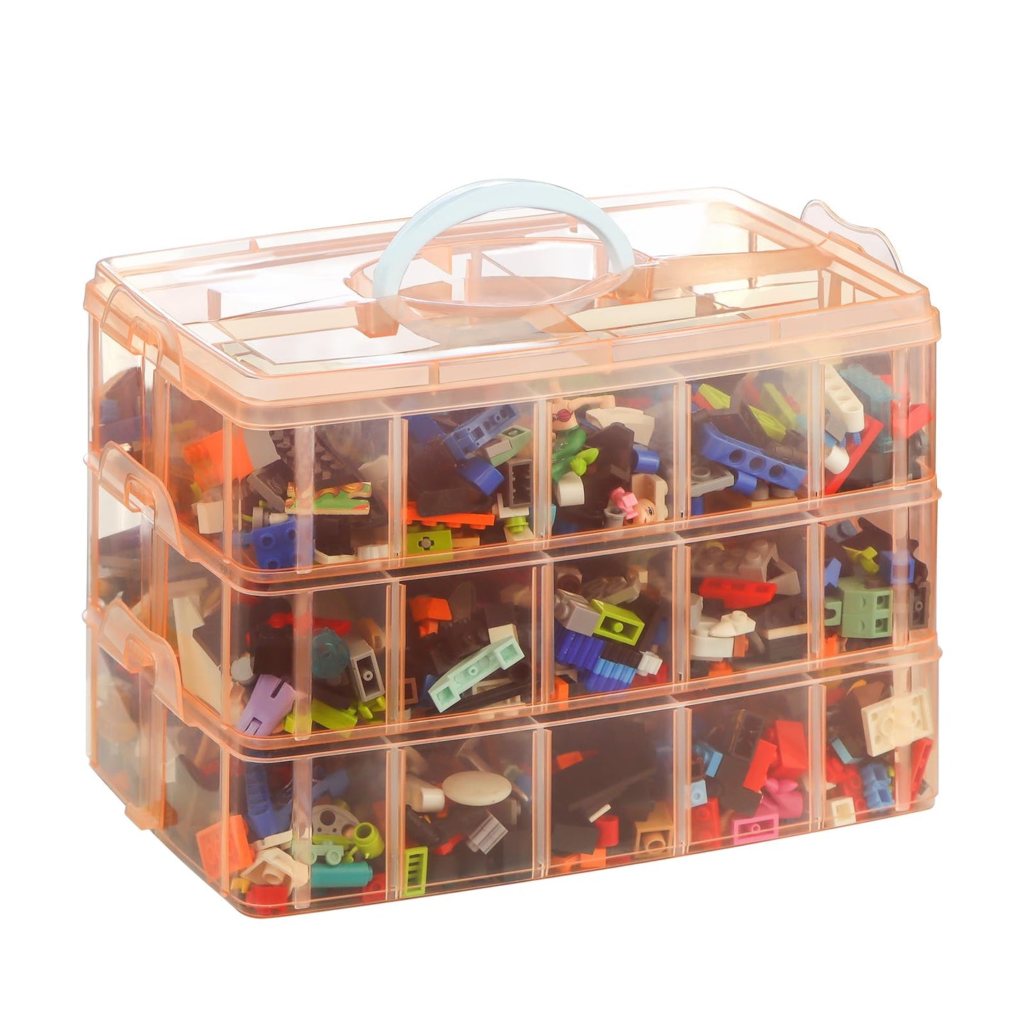 Storage Box For Lego, Stackable Storage Organizer With 30 Compartments For Lego, Storage For Barbie Dolls, For Hot Wheel Toy Bin