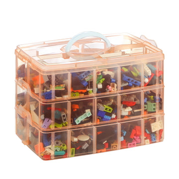 Storage Box For Lego, Stackable Storage Organizer With 30 Compartments For Lego, Storage For Barbie Dolls, For Hot Wheel Toy Bin