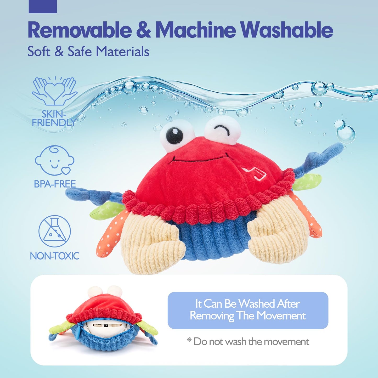 Hahaland Baby Toys 12-18 Months - Upgraded Musical Dancing Walking Moving Bouncing Crawling Crab Tummy Time Toy Sensory Infant Toys 6-12 Months Interactive Boy Girl Easter Birthday Gifts For Babies
