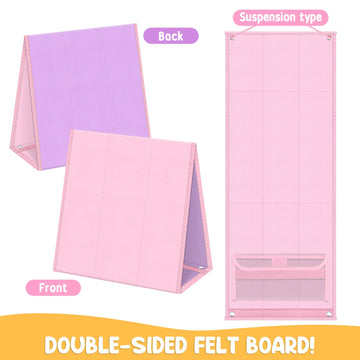 Foldable Felt Board for Toddlers Double Sided Felt Story Board Flannel Board Stories for Preschool Early Learning Interactive St