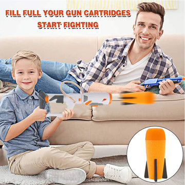 EKIND 8-Pack Mega Missile Refill for Toy Rocket Launcher Foam Compatible for Nerf N-Strike advanced Series (Orange)