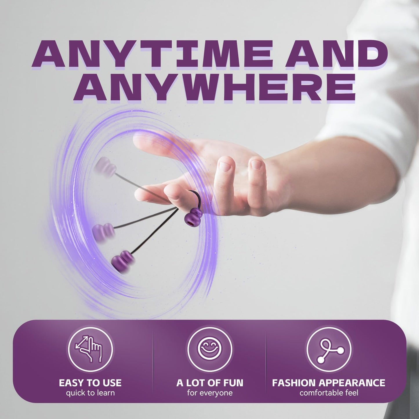 Fidget Beads - Worry Fidget Beads Spin & Bump - Made Of Aluminum Alloy - For Men Women Youngs Skill Players Creates A Bit Of Magic For You (Cala-Purple)