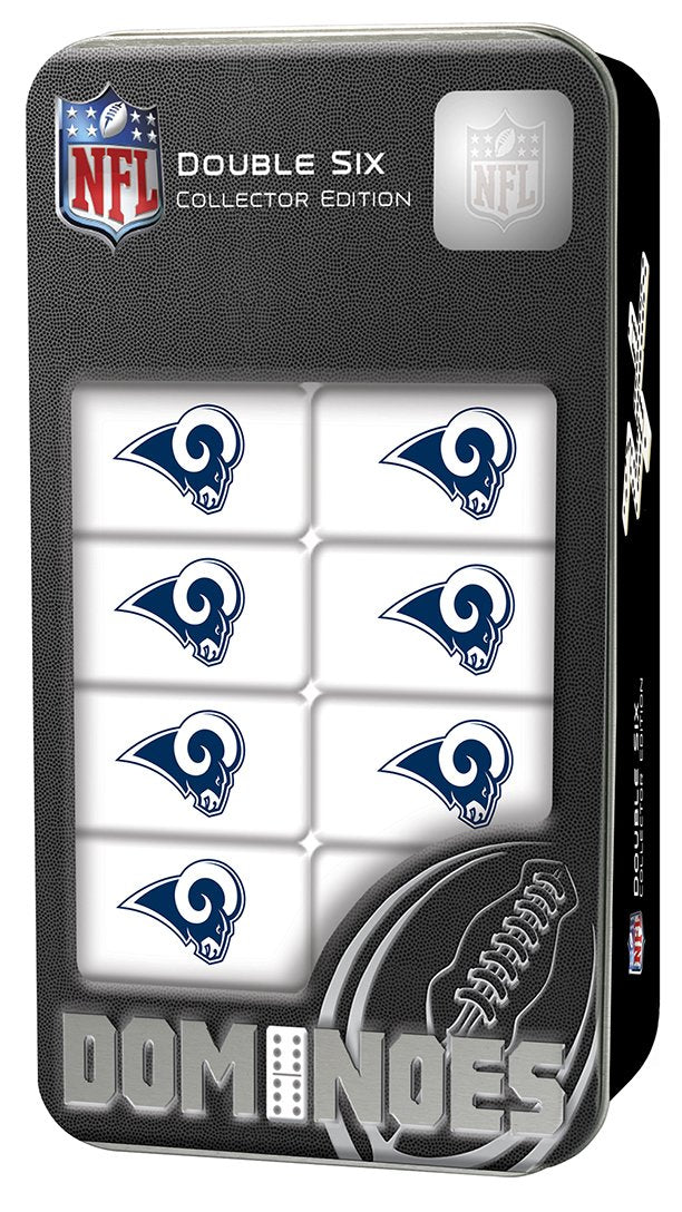 Masterpieces Officially Licensed NFL Los Angeles Rams 28 Piece Dominoes Game for Adults