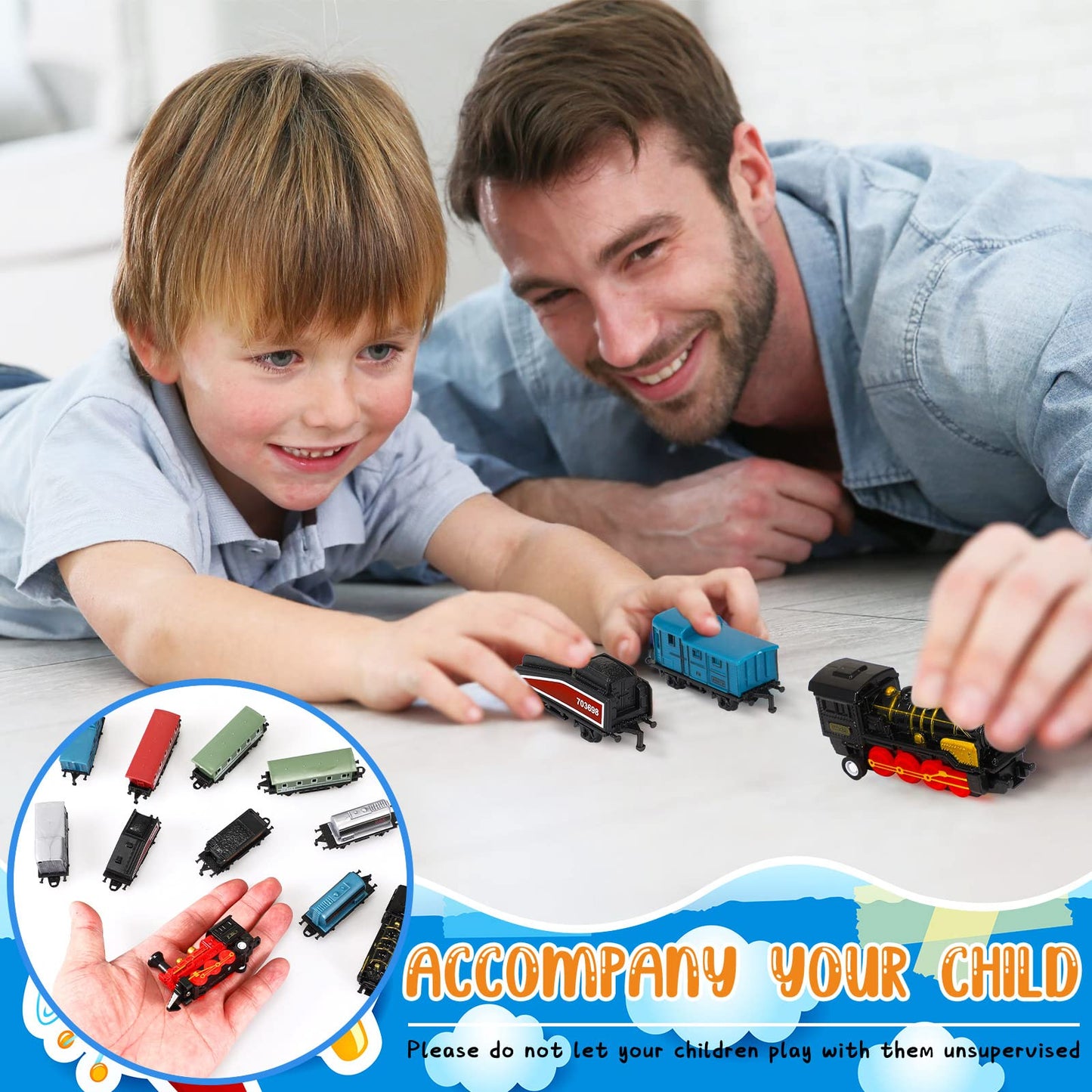 Hanaive 3 Sets Train Toys Mini Simulation Steam Toys Small Retro Steam Train Model Pull Back Set Diecast Locomotive Model Set fo