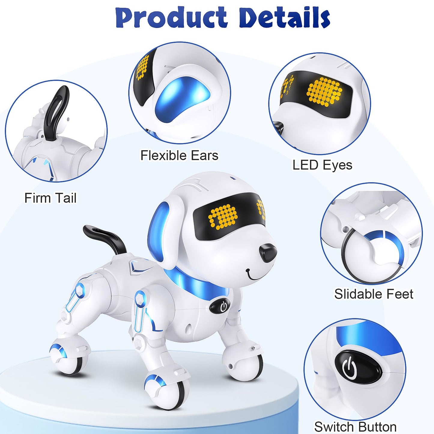 Mindpal Robot Dog Remote Control Robot Toys With Sing Dance, Kids Robot Toy, 17 Functions Dog E Interactive Robot Dog For 6+, Pr