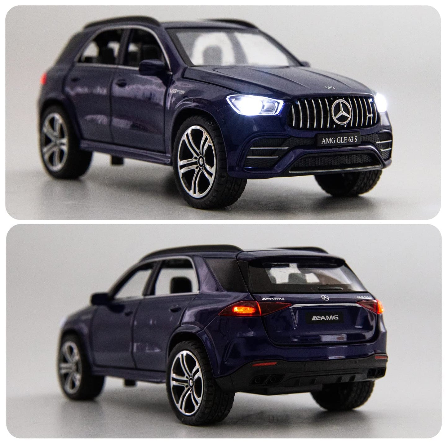 WAKAKAC Diecast Car Model Benz AMG GLE 63S 1/32 Pull Back Zinc Alloy Toy Vehicle Collection Decoration Gift Toy Car(blue)