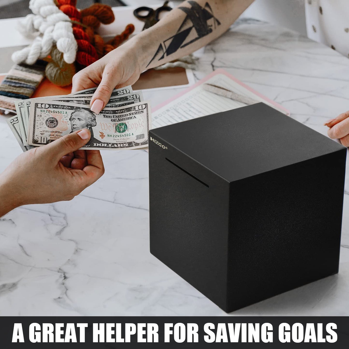 hizgo mature-themed Piggy Bank- Piggy Bank for mature-themeds Must Break to Open -Stainless Steel Piggy Bank-Metal Saving Box (7.9 inch)