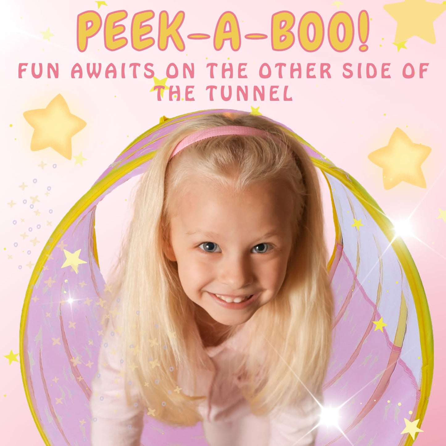 Kids Play Tunnel, Tunnel for Toddlers 1-3, Pop Up Crawl Tunnel Toy for Infant Baby Children Mesh See Through, Collapsible Tent G