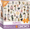 EuroGraphics 300-Piece Yoga Puppies Puzzle, Small Box, Multi Color, Cardboard, Model 8300-0992