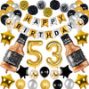 Naninuneno 53Rd Gold Birthday Decorations, Gold Black Silver Happy Birthday Balloons Supplies For Boy Men Girl Women, 53 Birthda