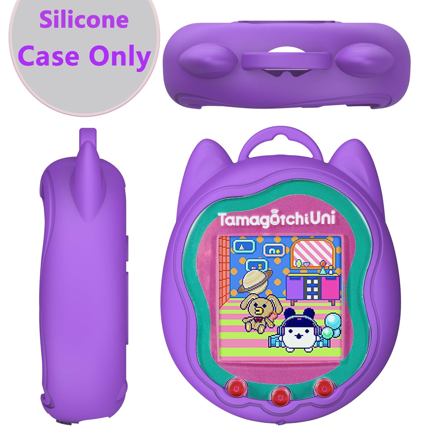 Xegimor Silicone Cover And Carrying Case For Tamagotchi Uni Interactive Virtual Pet, Screen Protector For Tamagotchi Uni Watch D