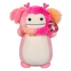 Squishmallows HugMees 14-Inch Caparinne Pink Bigfoot Plush Toy - Ultrasoft Polyester with Heart Headband