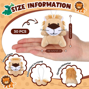 Shappy 30 Pcs Mini Lion/Tiger Stuffed Animal Toys Small Lion/Tiger Stuffed Animals Bulk Baby Shower Safari Nursery Decor Birthda