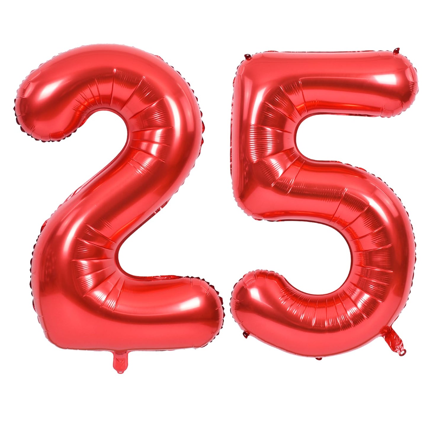 Toniful 40 Inch Large Red Number 25 Balloons Giant Digital 25 Or 52 Helium Balloons, Foil Mylar Big Number Balloons For 25Th Or
