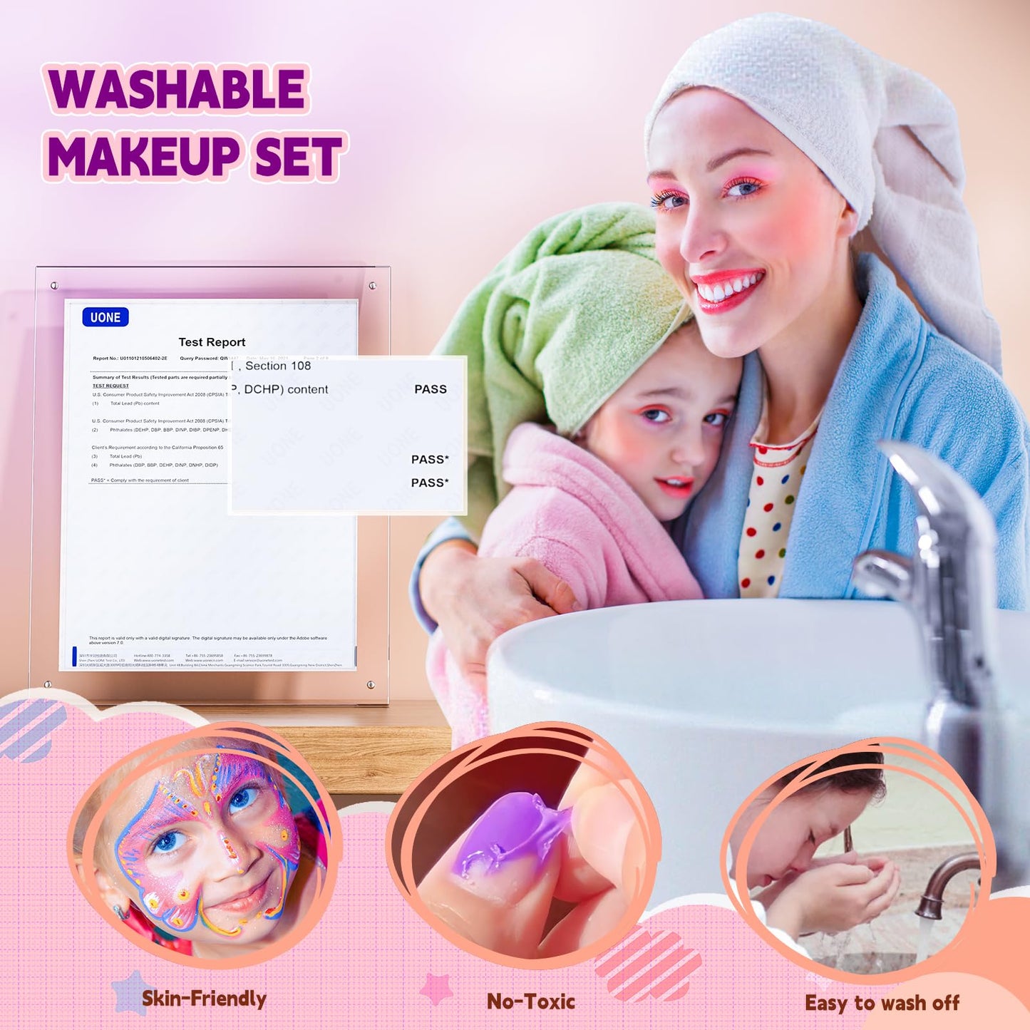 Kids Makeup Kit For Girl - Kids Makeup Girl Toys With Flying Horse Storage Case, Girl Makeup Sets Kids Toys Kids Play Makeup Set