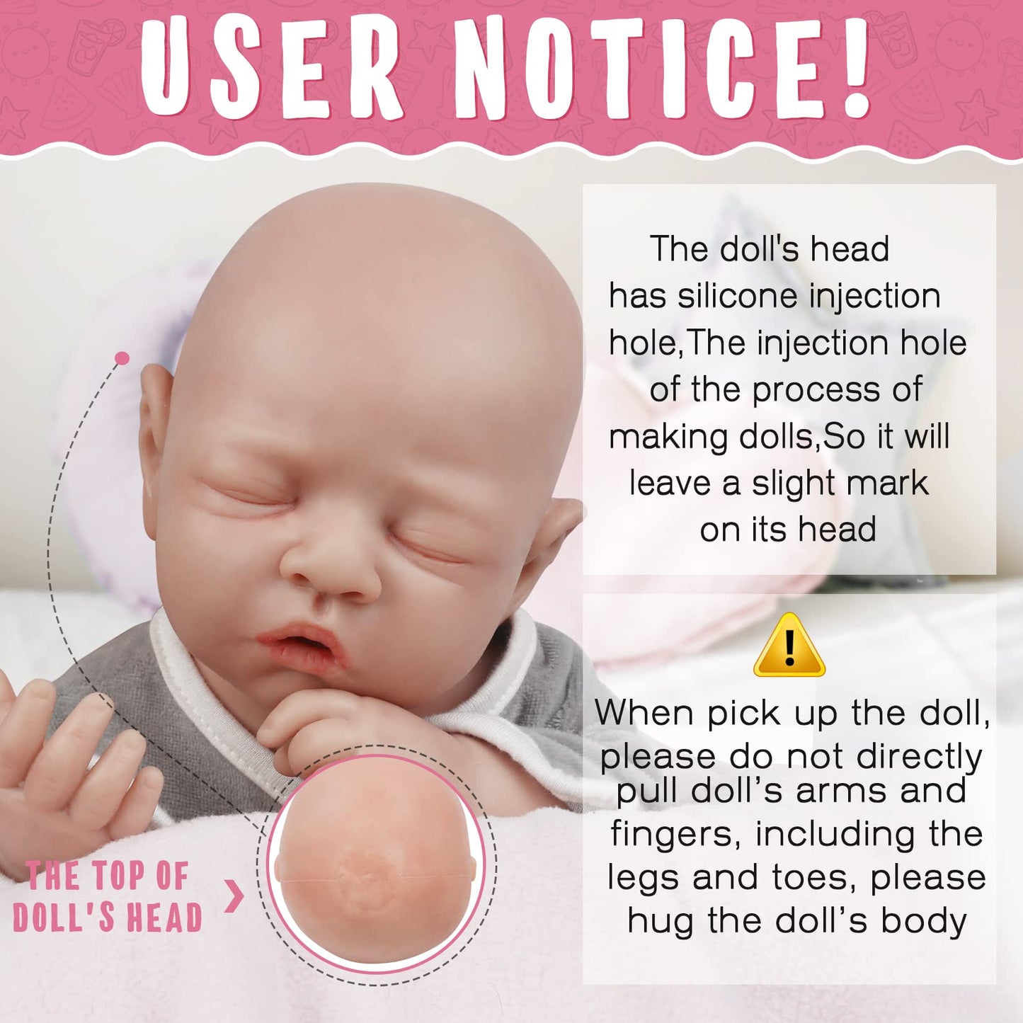 Vollence 18 Inch Full Silicone Baby Doll That Look Real,Eyes Closed Reborn Baby Doll,Real Baby Doll,Lifelike Baby Dolls - Boy