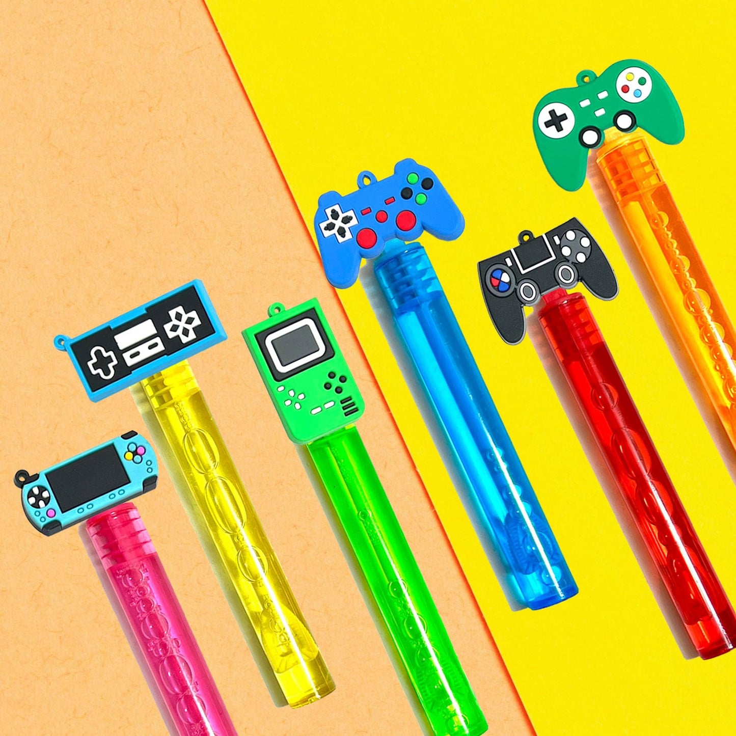 Uoyoi Video Game Party Favors,24Pcs Video Game Bubble Wands For Kids,Cute Game Controller Bubble Wand For Gamer Birthday,Game On