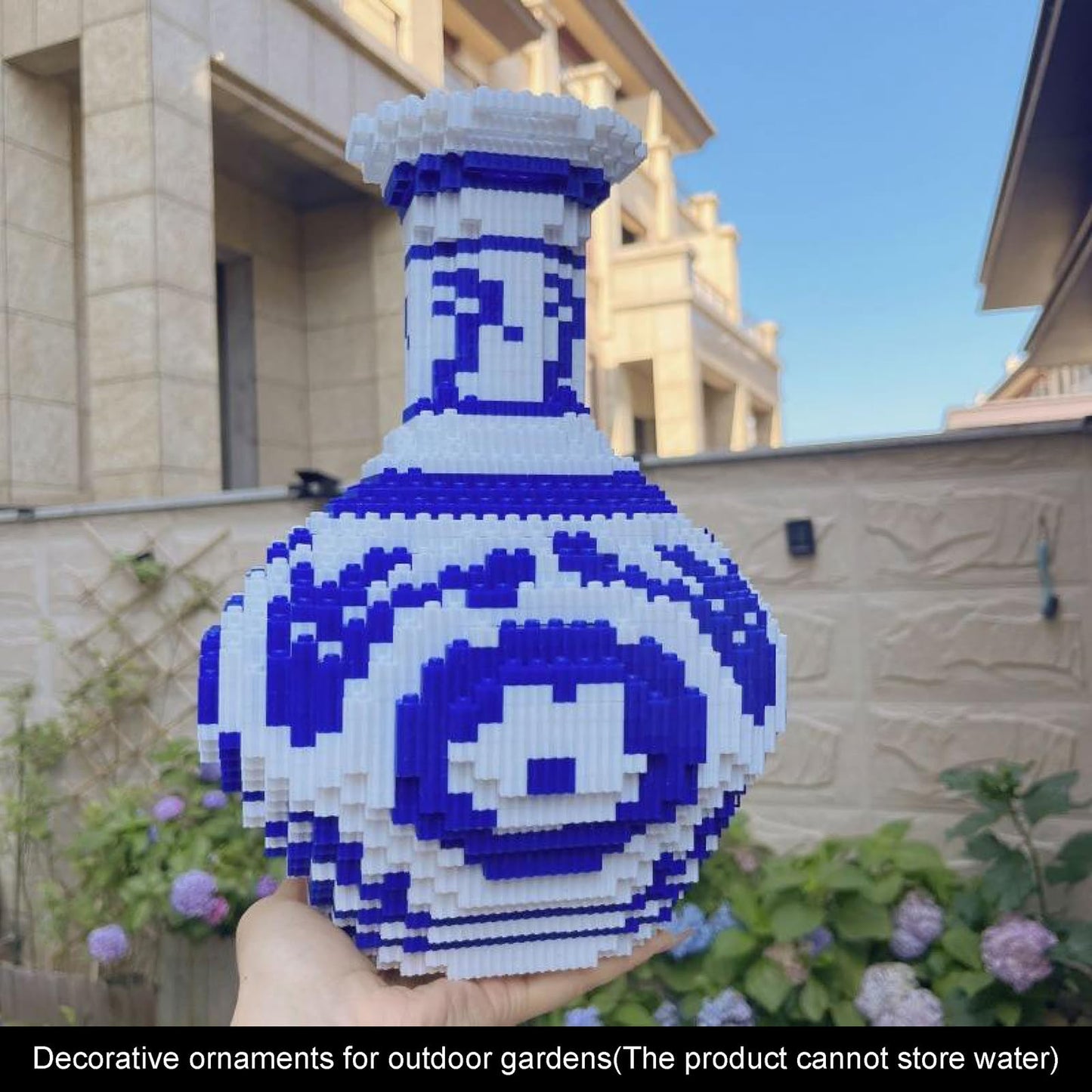 Blue and White Vase Micro Building Blocks Set,Compatible with Lego Flower Set,Arts and Crafts for Adults with Collection Value,
