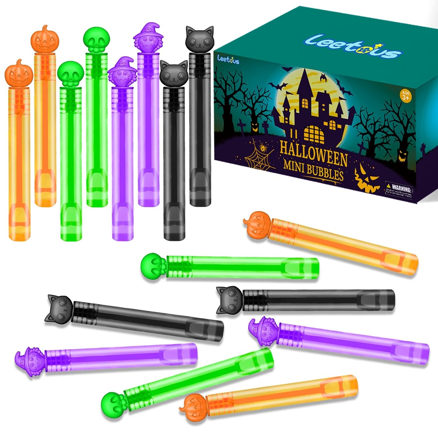 Halloween Party Favors Bulk For Kids 200 Pcs, Mini Bubble Wands Bulk Toys Gifts For Toddlers, Halloween Treats Basket Goodie Bag