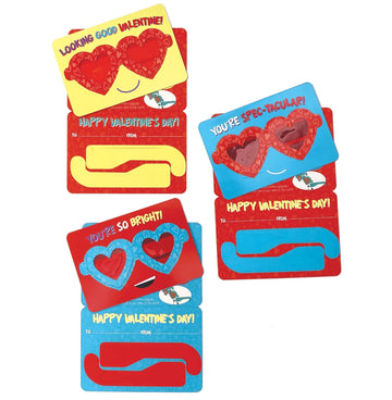 Playhouse Heart Eyes Punch Out Glasses 28 Card Super Valentine Exchange Pack for Kids