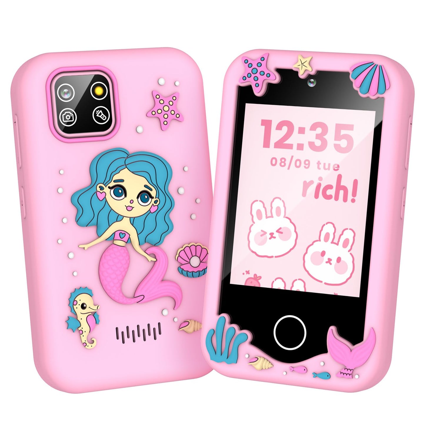 Kids Smart Phone Christmas Birthday Gifts for Boys Age 3-10 Dinosaur Toys Smart Phone 2.8 Touchscreen Built-in 32G SD Card Dual