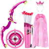 Bow And Arrow For Kids, Led Light Up Archery Set With Princess Cape And Crown, 10 Suction Cup Arrows, Target & Quivers, Outdoor Toy For Girls Aged 3-8, Birthday Gifts Toys For 4 5 6 7 8 Year Old