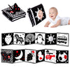 Thremhoo Black and White High Contrast Baby Toys Soft Book for Newborns, Tummy Time & Sensory Crinkle Toys, 0-12 Months, Medium