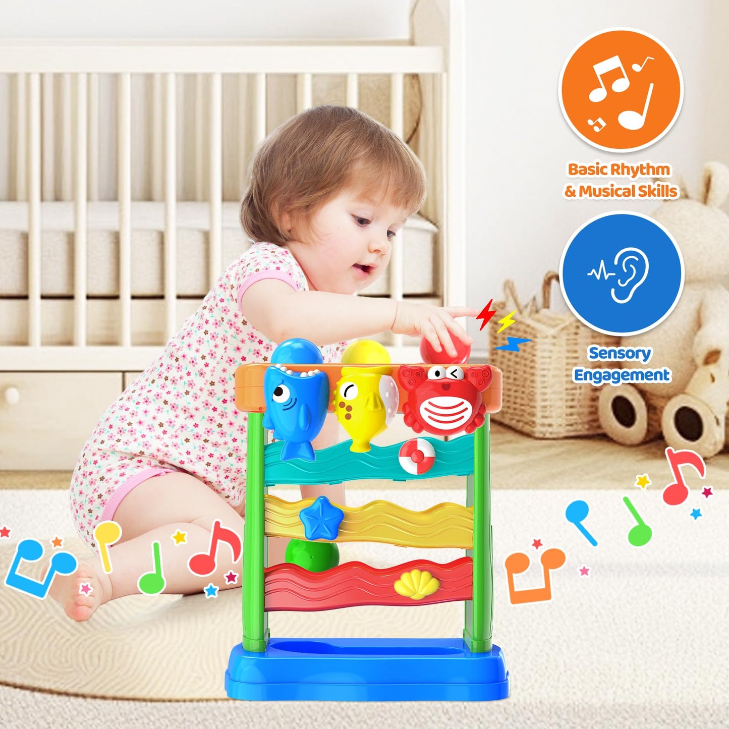 Yegeer Toys For 1 2 3 Years Old Boys Girls, Musical Toys For 6-12-18-24 Months, Interactive Toddler Toys, Montessori Toys, Chris