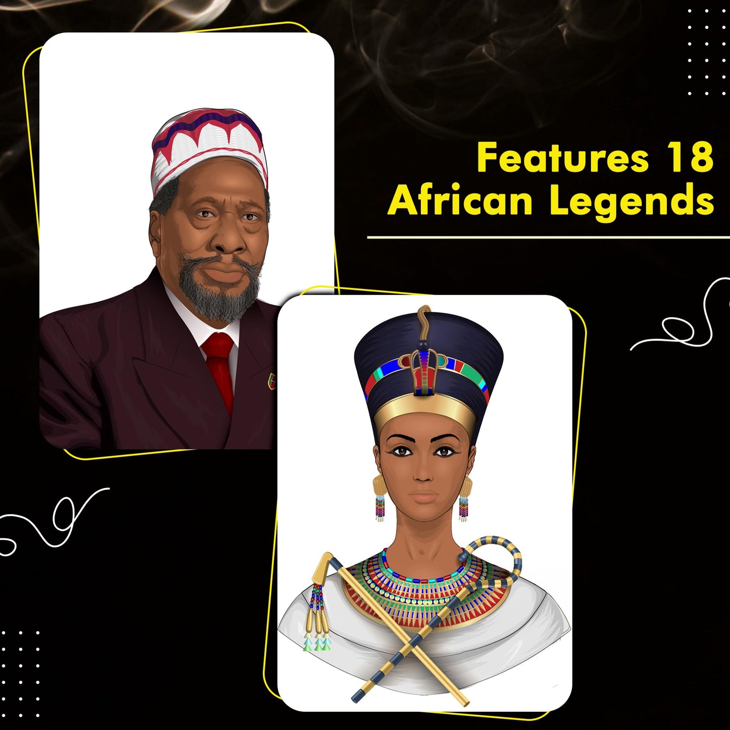 Kulture Games Playing Cards: African Legends - African Playing Cards - Trivia Party Game For Adults & Family Game Night - Black History Playing Cards – Inspirational African Legends Trivia Card Game