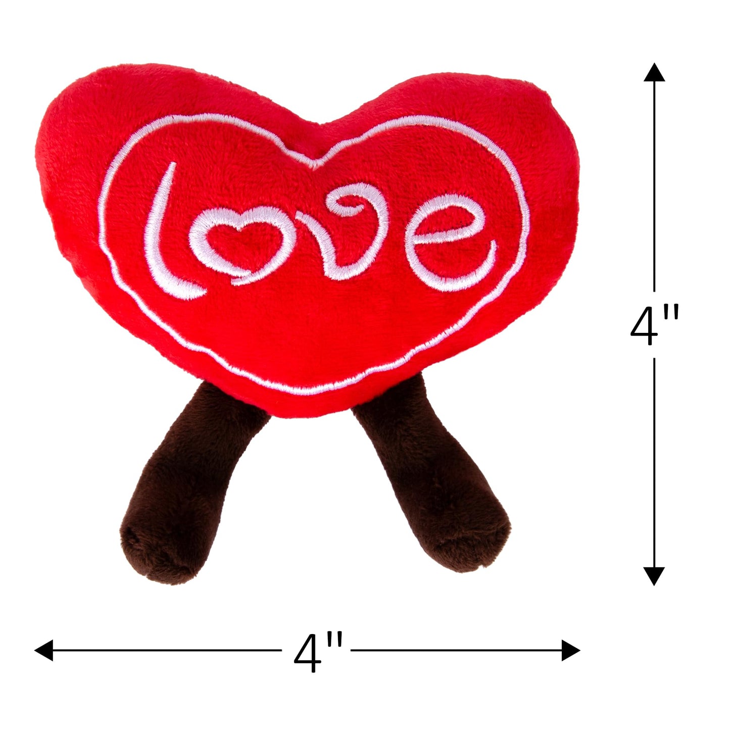 Artcreativity Set Of 4 Small Valentines Plush Hearts - Cute Love Heart Plush Toys In Assorted Designs - Stuffed Love Heart Toy S