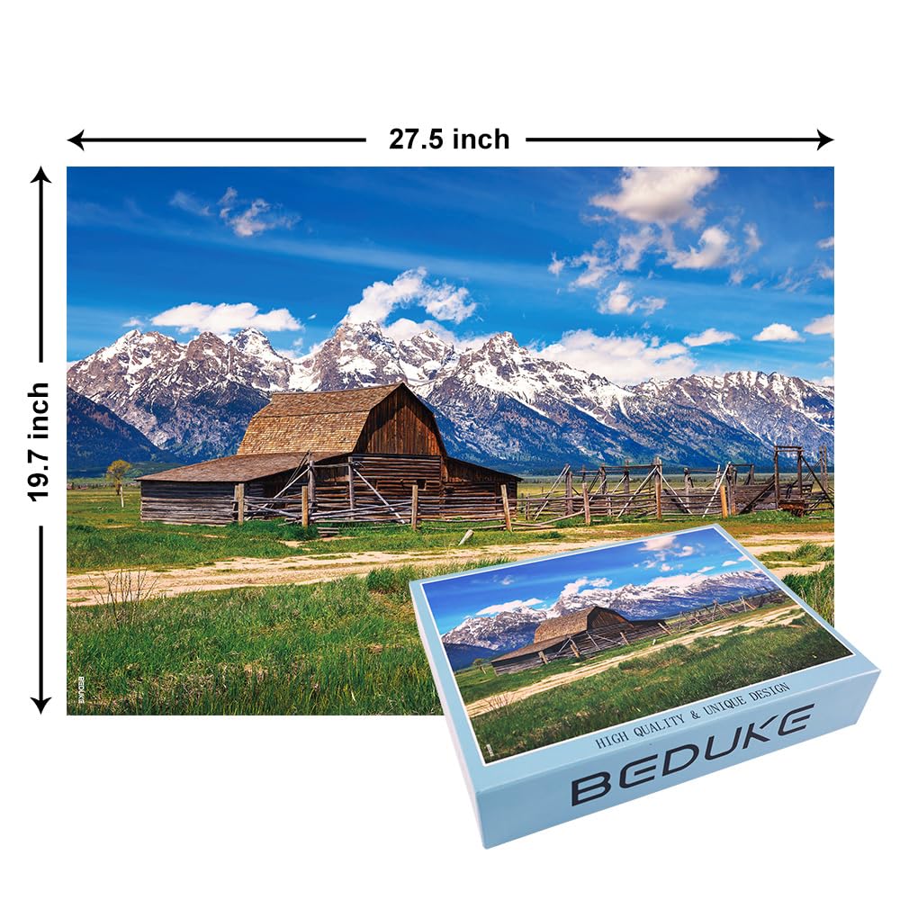 Beduke Jigsaw Puzzles For Adults 1000 Pieces Grand Teton National Park Precise Interlocking Thick Sturdy Cardboard Family Game 1