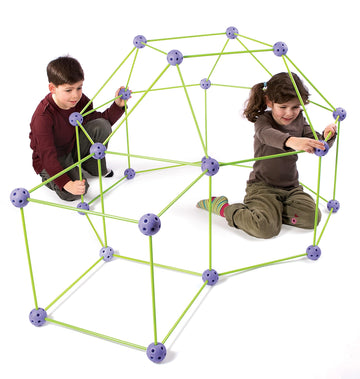 Crazy Forts! 69 Piece Buildable Indoor/Outdoor Play Fort Playset, Diy, Build Your Own, Steam Toy , Purple