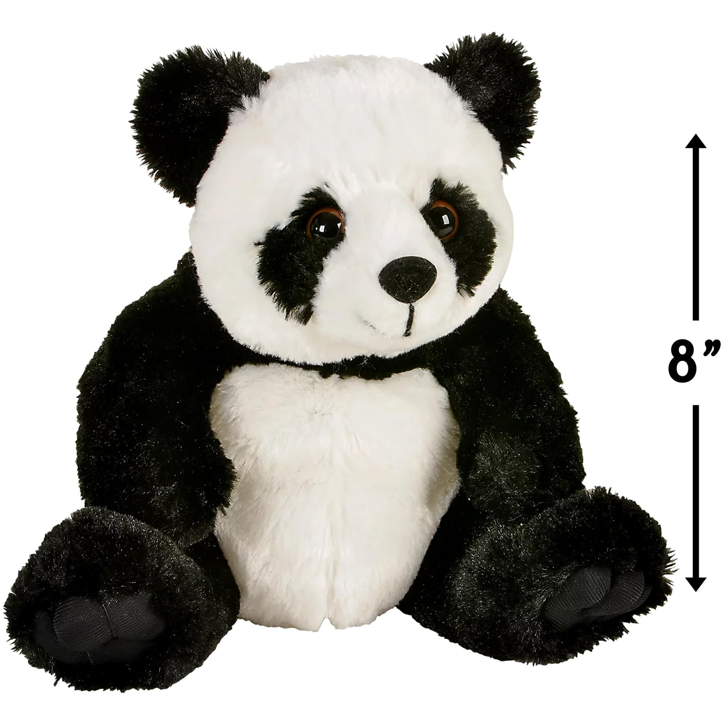 Adventure Planet 8" Black Panda Plush Stuffed Animal Toy - Soft Plastic Material, Model APADPAN