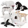 Bretoyin 10Pcs Mini Arctic Animals Toys Set Polar Animal Figurines Arctic Tundra Deer Toy Animal Small White Bear Arctic Fox Kid