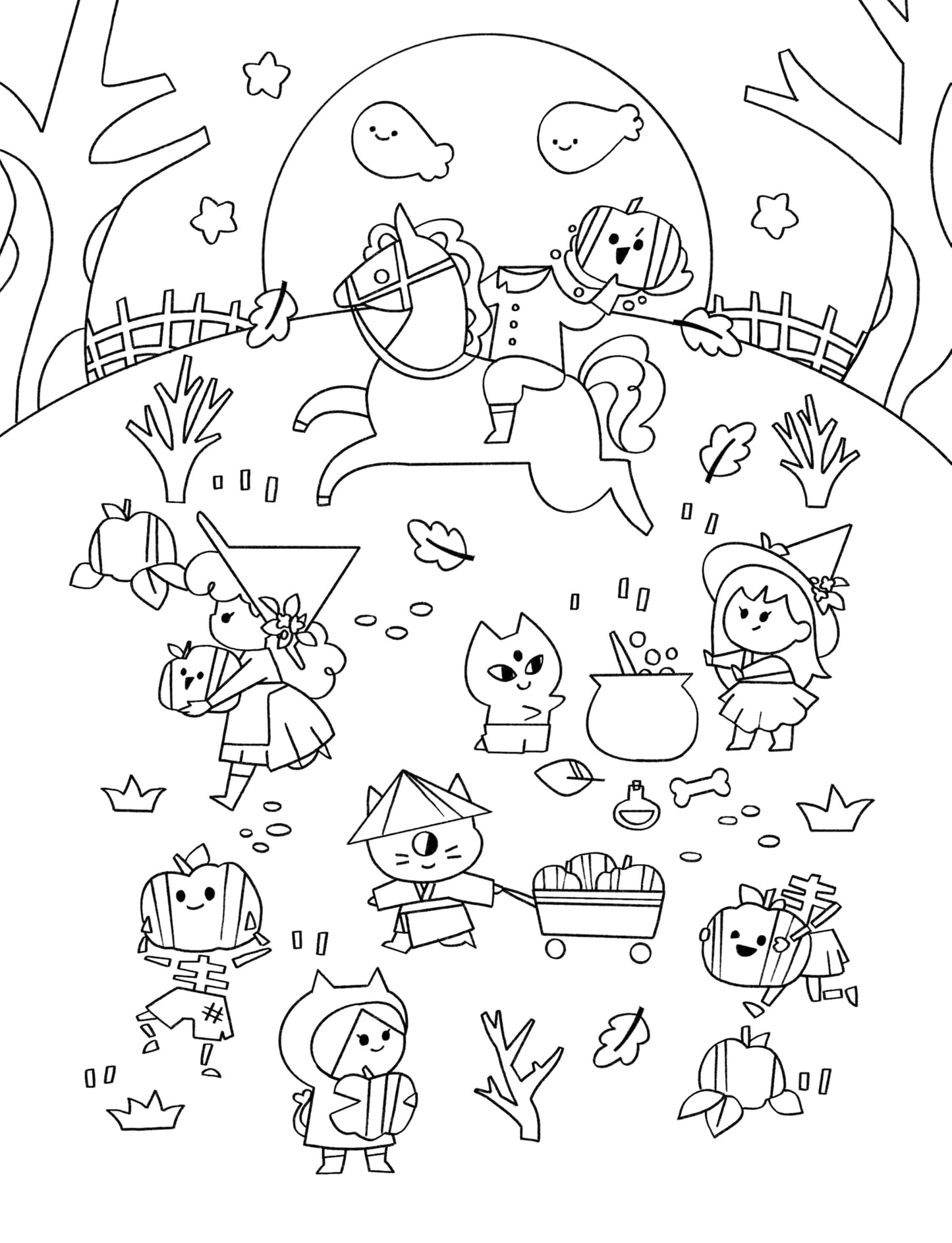 CUPKIN Halloween Stickers for Kids - 300+ Stickers, 8 Scenes, Spooky Village Theme