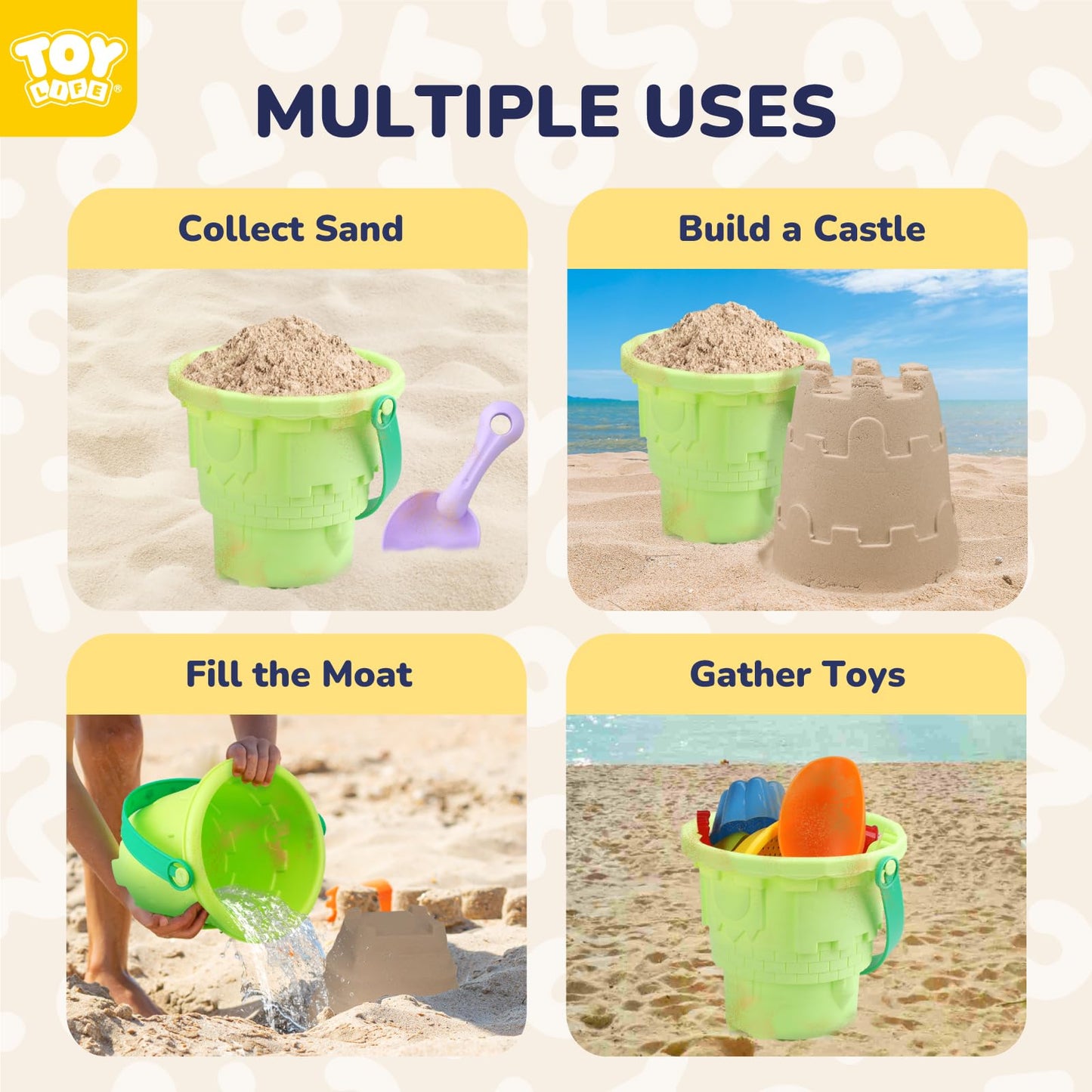 TOY Life Beach Toys for Toddler 1-3 Sand Toys for Kids Beach Toys for Kids Ages 4-8 Sandbox Toys Dump Truck Toy Beach Toys for K