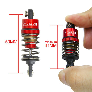 Toomod 50MM RC Shock Absorbers Kit - Aluminum, Red - Upgrade for Tamiya TT-01 TT-02 M03 M04 M05 M06 TA05 1:10